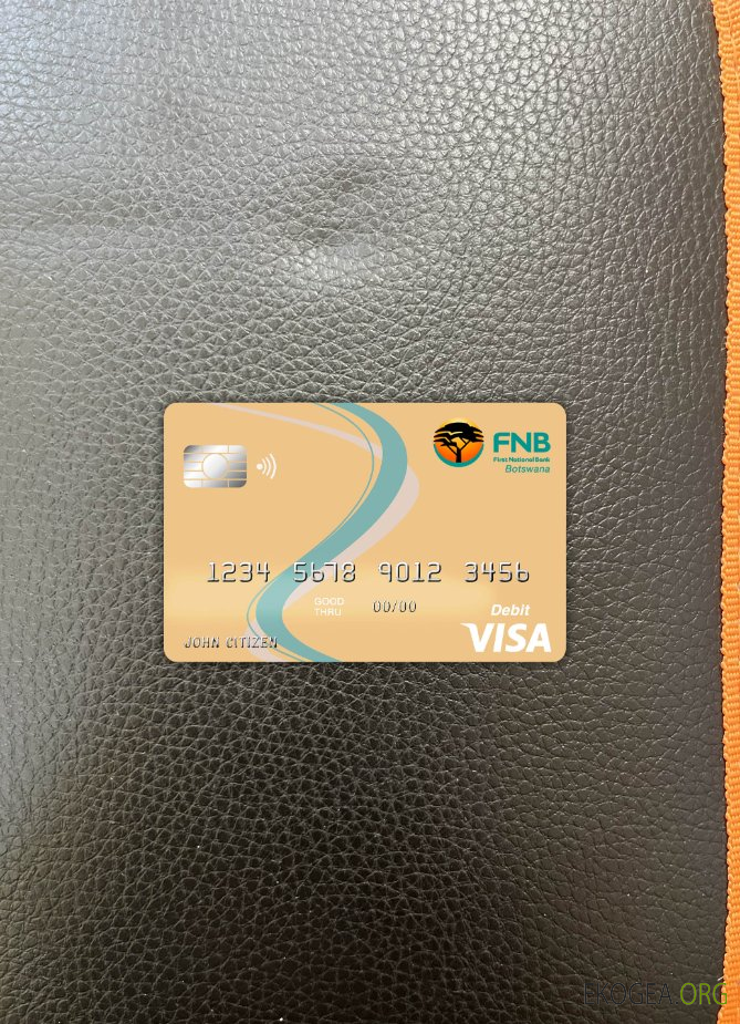 Photolook de la carte visa de la première banque nationale du Botswana
